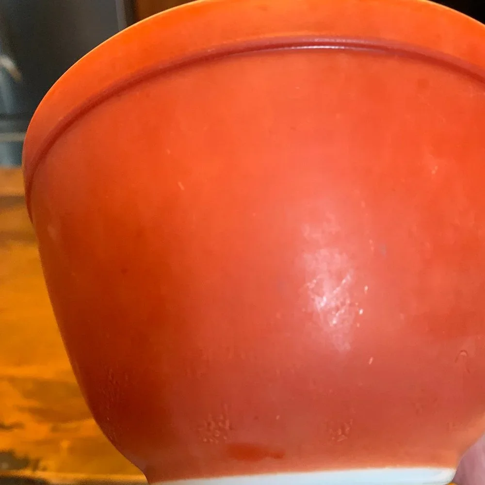 Vintage 1970s HTF Pyrex Earth Tones 400 CRS Burnt Orange/Rust 401-1 1/2 Pt Bowl - Picture 6 of 13